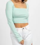 Укороченный топ Artic Knit Tie Back в цвете Aqua LE LIS - фото 3