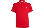 Поло с логотипом Moncler, красный - фото