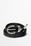 Ремень Massimo Dutti WITH METALLIC DETAIL, Black - фото 4
