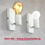 Бра BK_DS1359 Настенный светильник для помещения, ретро, патрон E27, белый E27 1 шт. Настенный светильник, винтаж, светильник для прихожей, без лампы (макс. 60 Вт) B.K.Licht, белый - фото 4