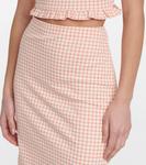 Высокая юбка-карандаш в клетку Miu Miu, Arancio - фото 4