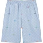 Полосатые хлопковые шорты GUCCI, синий - фото