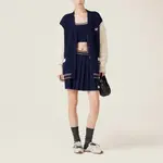 Ребристый вязаный кардиган MIU MIU, синий - фото 5