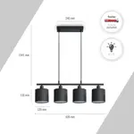 Подвесной светильник ANIKA E14 Paco Home, черно-белый - фото 7