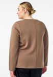 Топ Zizzi MIT RUNDHALSAUSSCHNITT, Fossil/Light Brown - фото 3