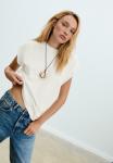 Футболка Stradivarius Basic T-shirt, Beige - фото 3