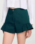 Женские шорты с рюшами Sandro, зеленый - фото 4