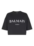 Футболка с логотипом BALMAIN, черный - фото