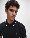 Мужское тонкое черное пике-поло Calvin Klein Jeans, черный - фото 3