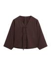 Блуза Massimo Dutti CROPPED GARMENT WITH DRAWSTRING DETAIL, Dark Brown - фото 7