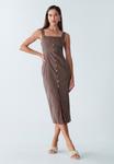 Платье BWLDR ZAHLIA COTTON MIDI, Chocolate/Brown - фото 2
