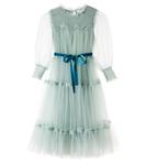 Грациозное платье из тюля с ярусами C'era Una Volta, зеленый - фото