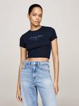 Футболка Tommy Jeans Cropped Fit, темно-синий - фото