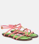 Сандалии из кожи с декором Jacquemus, розовый - фото