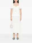 Платье миди с V-образным вырезом Self-Portrait, белый - фото 2