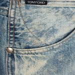 Прямые джинсы с эффектом кислотной стирки TOM FORD, синий - фото 5