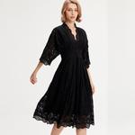 Кружевное платье с рукавами-кимоно Smart And Joy, черный - фото