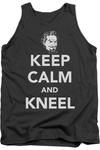 Майка для взрослых «Keep Calm And Kneel» от DC Comics Gildan, цвет charcoal - фото