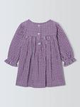 Платье Baby Check с бантом John Lewis, Purple - фото 2
