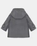 Детское пальто из ткани с капюшоном антрацитового цвета Martín Aranda - фото 3
