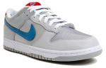 Кроссовки Nike Dunk Skateboarding Shoes Men Low-top Silver/Blue, синий - фото 4