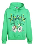 Худи с цветочным принтом Msgm, зеленый - фото