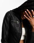 Черная мотоциклетная куртка из искусственной кожи Only - фото 2