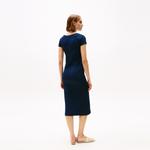 Хлопковое платье миди Tommy Hilfiger, синий - фото 11