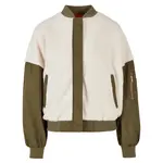 Куртка Urban Classics Oversized Sherpa Mixed bomber, белый - фото 3