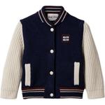 Knit Bomber Jacket MIU MIU, синий - фото