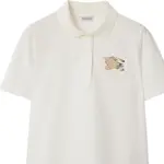 Поло с вышитым логотипом Burberry, белый - фото 2