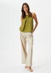 Топ TISSUED HALTER NECK TANK Koton, хаки - фото 3