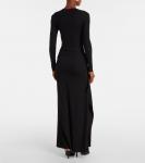 Платье макси из джерси со сборками Christopher Esber, черный - фото 3