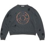 Потертый свитшот с принтом логотипа Acne Studios, Black Mixed Color - фото