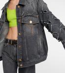 Джинсовая куртка с потертостями Versace, Deep Grey - фото 5