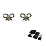 Серьги-гвоздики унисекс CHANEL, черный - фото