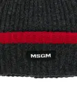 Шапка-бини с красной резинкой MSGM, серый - фото 3