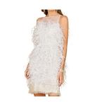 Женское коктейльное платье с перьями Lara, Ivory - фото 3