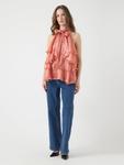 Блуза YAS YASELOISE SHINY HALTER NECK, Terra Cotta/Brown - фото 2