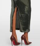 Платье со сборками и пайетками Alex Perry, Dark Olive - фото 6