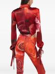 Боди с абстрактным принтом Roberto Cavalli, красный - фото 4