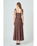Женское длинное платье без рукавов из люрекса endless rose, Brown - фото 2