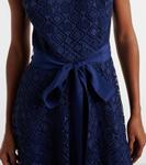 Платье миди из макраме с бантом Elie Saab, Moody Blue - фото 5