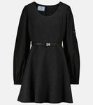 Мини-платье в клетку Prada, Antracite+Nero - фото