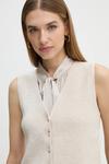 Жилет из смесовой шерсти Oui, бежевый - фото 4