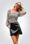 Блуза DITSY SQUARE NECK LONG SLEEVE RUCHED Cupshe, мультиколор - фото