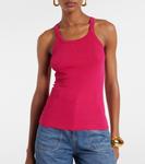 Майка из хлопкового джерси в рубчик Re/Done, Dragon Fruit - фото 5