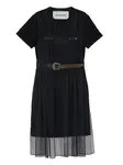 Платье миди с сетчатым поясом Andersson Bell, черный - фото