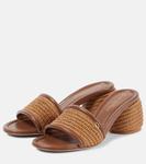 Мюли Marbella из рафии с кожаной отделкой Gianvito Rossi, Cuoio + Cuoio - фото 5