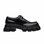 Кожаные туфли на шнуровке Prada Monolith, черный - фото